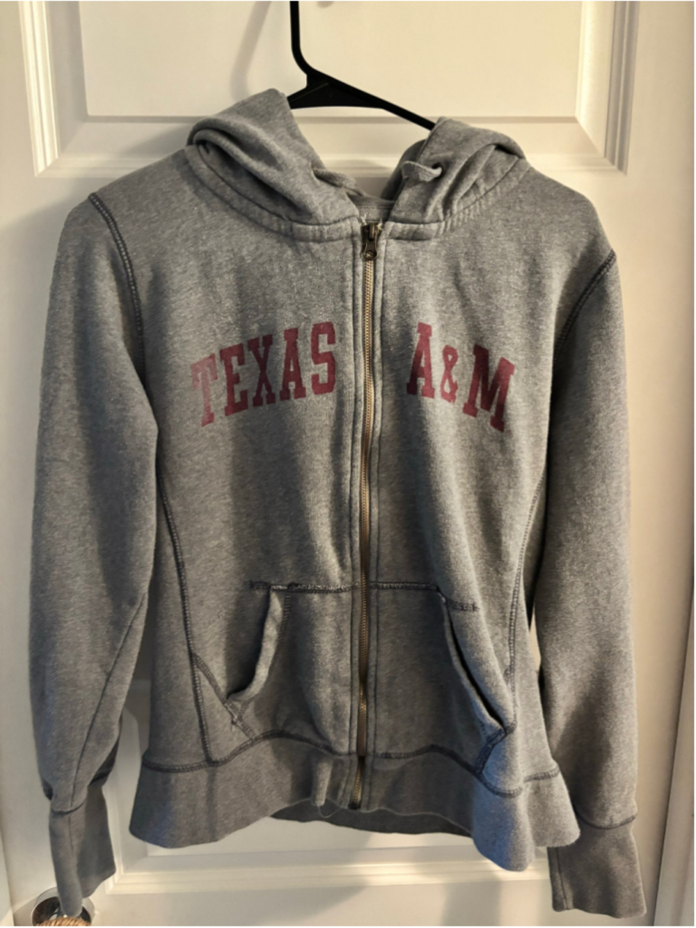 Vintage Redshirt Texas A&M Aggies Gray Full-Zip Hoodie Sweatshirt - Size Large